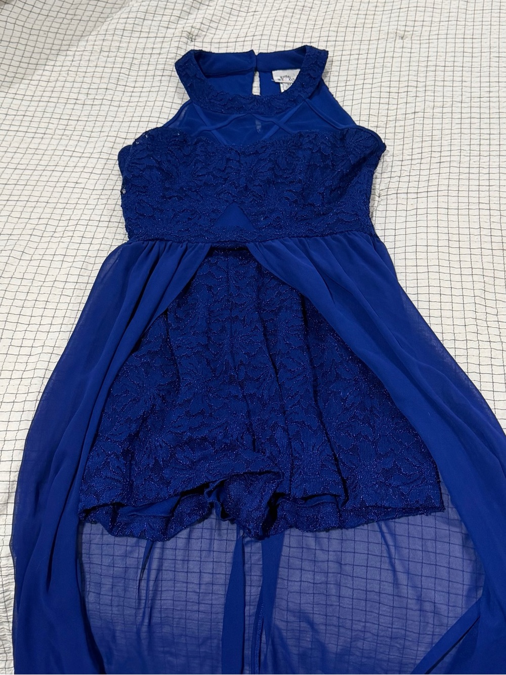 Women’s Royal Blue Lace & Chiffon Romper
